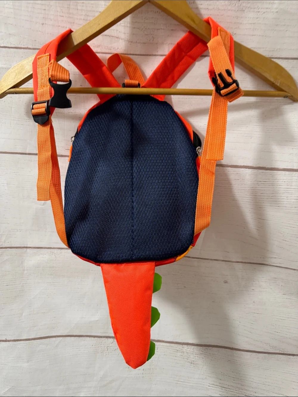 Kids Orange Dinosaur Backpack with Green Spikes - Cute School Bag